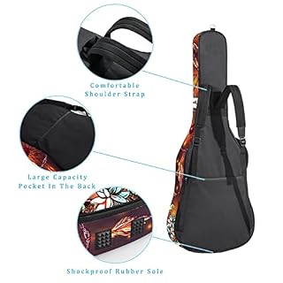 Housse imperméable pour guitare acoustique avec double bandoulière et poche Dragon Fighting avec tigre, Multicolore 06… - Les Beatles, Paul McCartney, John Lennon, RIngo Starr, George Harrison Housse imperméable pour guitare acoustique avec double bandoulière et poche Dragon Fighting avec tigre, Multicolore 06… – Image 3