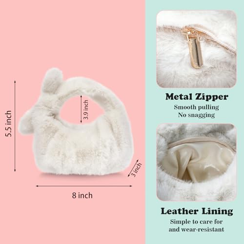 Bolso tote para mujer, mini bolso de felpa, bolso pequeño y adorable para otoño e invierno miniatura 6
