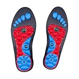 Orthopedic Acupressure Insoles, Reflexology Massage Insoles for Pain Relief, Comfortable Support for Daily Use, Comfortable Foot Support for Men and Women (Red Black, S:5-8)