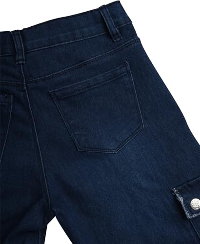 Real Love Girls's Jeans - Wide Leg Flare Cargo Jeans - Boot Cut Bell Bottom Denim Pants - Baggy Blue Jeans for Girls (7-16)4