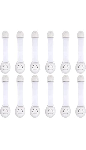 Cerraduras de seguridad para niños, 12 unidades, seguro, rápido y fácil, 3M adhesivo para puerta de cajón, sin tornillos e imanes, multiusos para