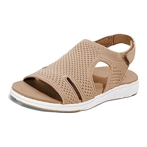 Valink Sandals Womens Flat, 2022 Women's Soft & Comfortable Sandals,mesh Upper Breathable Sandals Women's Adjustable Cross-strap Beach Sandals Cover