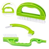 [Ergonomisches Griffdesign] - Jede Fugenreinigungsbürste mit gebogenem, rutschfestem Griff passt perfekt zu Ihrer Hand, sodass Sie Schmutz und oberflächliche Schimmelpilze effizient und schnell entfernen können, insbesondere für Hausfrauen und Hausfrauen, die gerne Hausarbeiten erledigen.