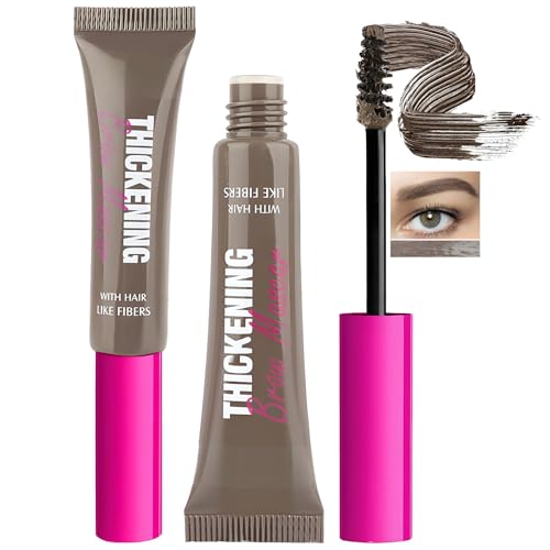 Eyebrow Gel with Waterproof Formula, Long-Wear, Volumizing Brow Gel with Buildable Creamy Formula for Color and Structure, Non-Sticky, Smudge-Proof Instant Brow Styler (Cool Ash Brown)