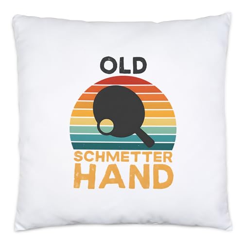 Hey!Print Old Schmetterhand Kissen tischtennis geschenk lustig ping pong retro sport geschenkidee männer frauen