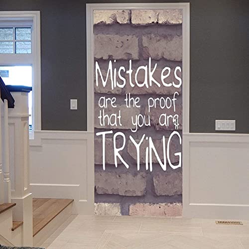 3D Porta Foto Autoadesiva Porta Adesivo Poster Carta Da Parati Murale Art Wall Sticker Citazioni Ispiratrici Muro Di Mattoni 90 X 210 Cm Per La Decorazione Della Porta Rimovibile In Pvc Per Soggiorno