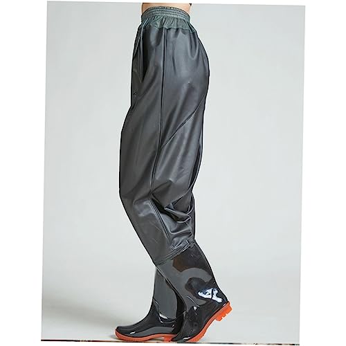 Pantalones de pesca transpirables POPETPOP con botas altas y diseño camuflaje negro para vadeador 7