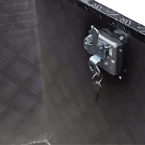 Vowagh 33"X19"X18" Black Heavy Duty Aluminum Pickup Truck Bed 5 Bar Tread Pattern Truck Tool Box, Under Truck Storage Trailer Tongue Box With Lock And Key For Truck, Rv Trailer, Atv #TOP5