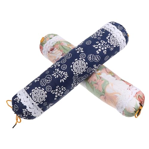 KICHOUSE 2 Piezas Almohada de Cuello Cervical Almohada ergonómica Ergonomic Pillow Almohada de Wormwood Almohada para el Cuello de ajenjo Almohadas de ajenjo para Mujer algodón