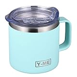 Y-ME Stainless Steel Insulated Coffee Mug With Handle,Double Wall Coffee Cups with Lid for Hot And Cold Drinks