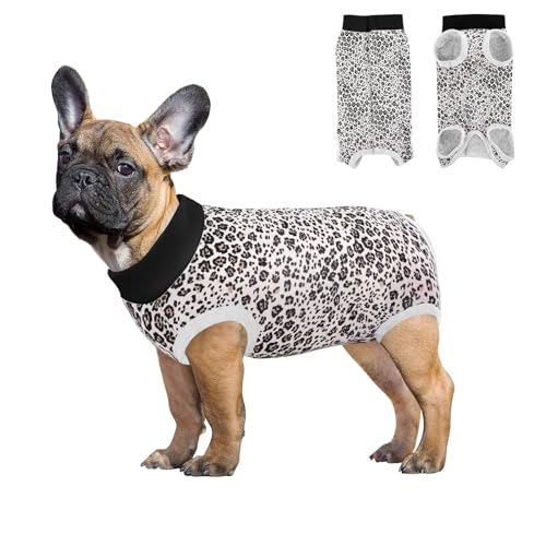 Image of FEimaX Dog Surgery Recovery Suit Female and Male Spay with Pee Hole, Pet Body Suits for Puppy After Spayed, Neuter Surgical Onesie for Small and Medium Dogs Cats, Alternative Bandages E-Collar & Cone