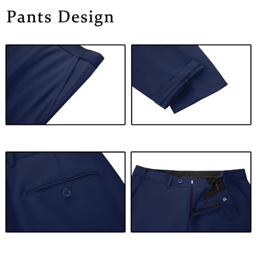 Men's Tuxedo 3 Piece Slim Fit Suit One Button Shawl Lapel Blazer Wedding Prom Jacket Double Breaste Vest Pants4