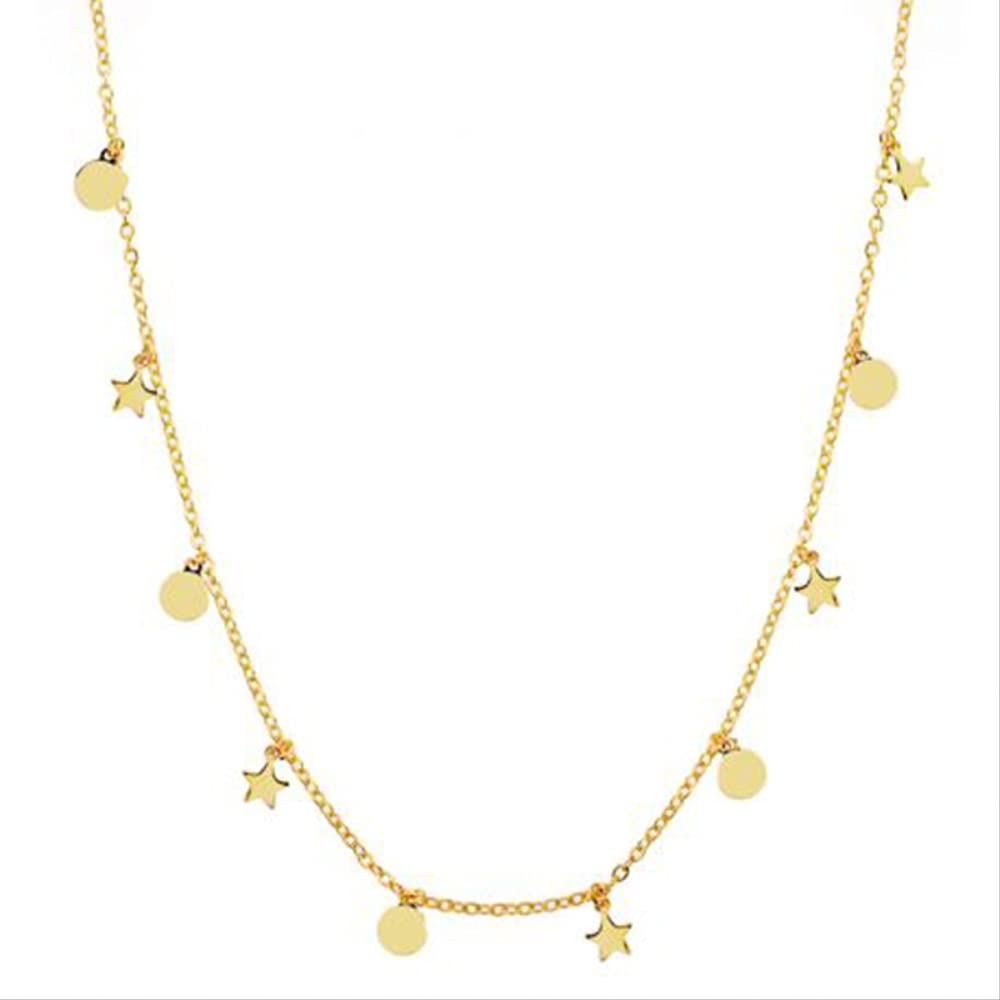 Collana Girocollo Rotonda Geometrica per Donne Stemmi Stella Accessori Gioielli Femminili Regalo Made in China