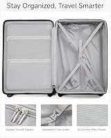 LUGGEX 28 Inch Checked Luggage with Spinner Wheels, Navy — image 6