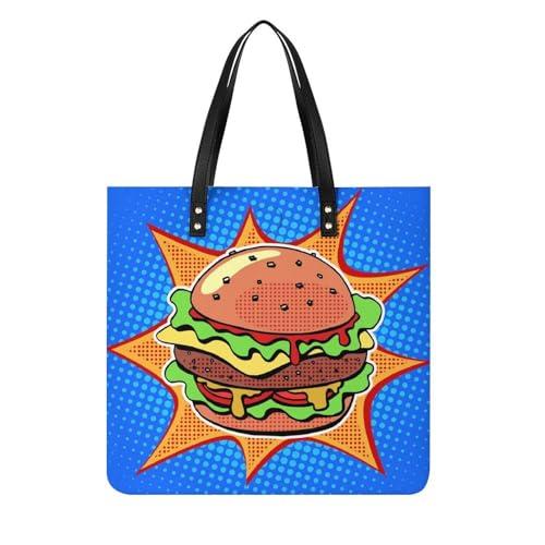 Tote bag pour voyage imprimé hamburger un grand sac original et pratique