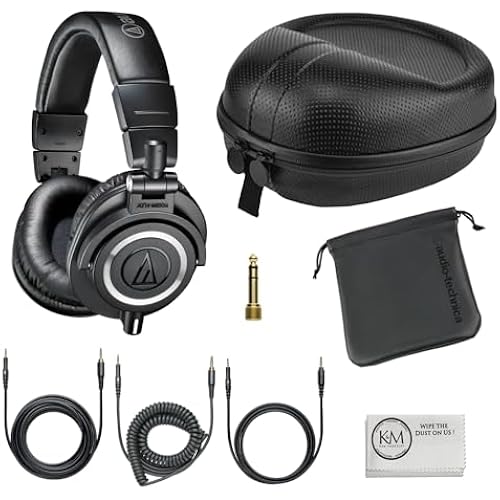 Audio-Technica ATH-M50x Closed-Back Monitor Headphones | Black Bundle