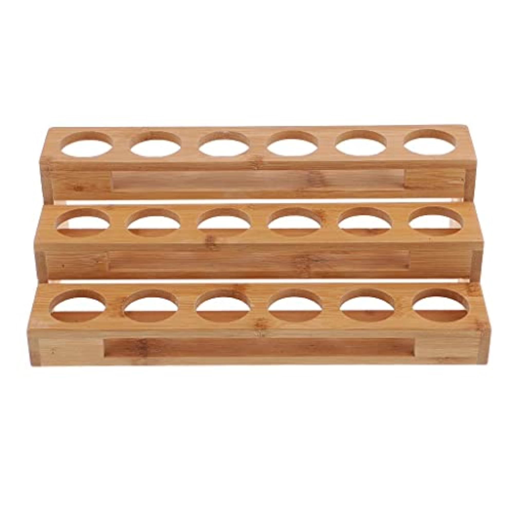 18-Hole Wooden Essential Oil Bottle Display Rack