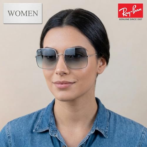 Image of Ray-Ban RB1971 SQUARE 1971 CLASSIC Square Shaped Sunglasses for Women with Official RAYBAN Eyewear Kit