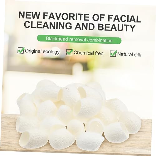 BIUDECO 100 Pçs Branco Natural Bicho Da Seda Cuidados Com A Esfrega Fresco Natural Bola De Seda Casu