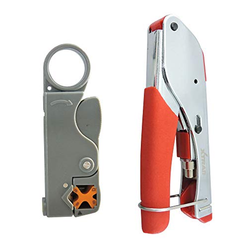 Kit Alicate Compressão De Conector Rg6 Rg59 Mais Decapador