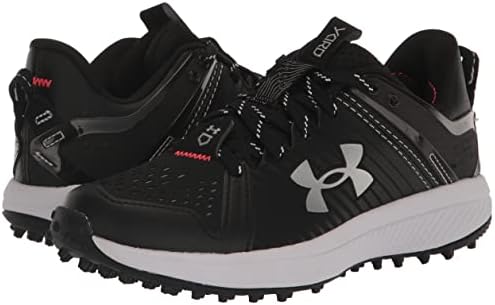 Under Armour Boy's Yard Turf Jr. Baseball Shoe, (001) Black/Black/White, 3.5 Big Kid | Image 6