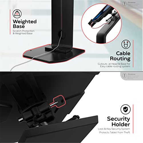 Image of CTA Digital Locking Floor Stand Premium Support Base Kiosk Lock & Key Security - iPad Air 11 inch M2 (2024) - Pro 11 inch M4 (2024) - Air 13 inch M2 (2024) - Pro 13 inch M4 (2024) & More - Black (PAD-PARAFU)
