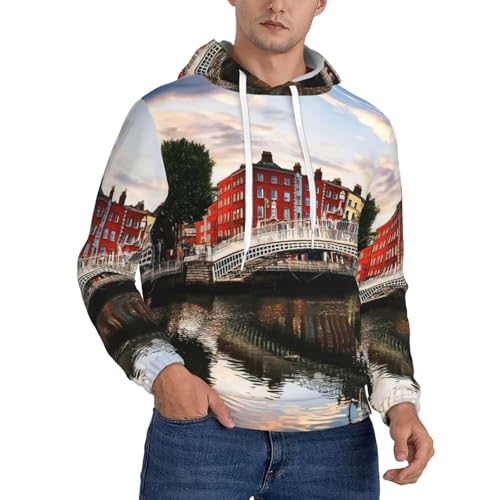 Sweat à capuche homme Dublin pull polyester avec poche kangourou sport casual