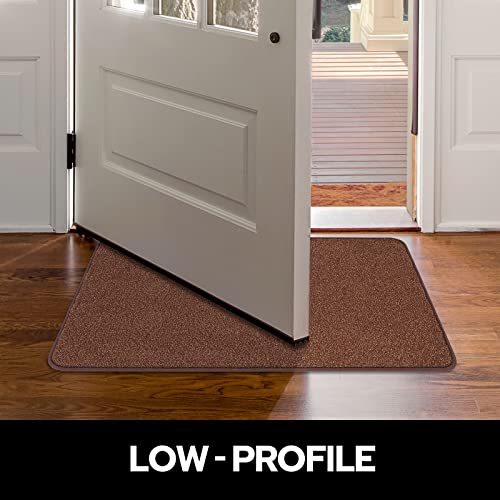 Lux Xd Non-Slip Door Mat Low Profile Shoe Scraper Dirt Trapper Polyester Doormat, Super Absorbent, Ideal For Indoor Outdoor High Traffic Area 18 X 30 Inches Brown & Camel #TOP3