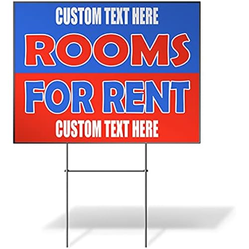 Custom Weatherproof Yard Sign for Rent Rooms Lawn Garden 24x18 Inches 1 Side Print Personalized Text Here