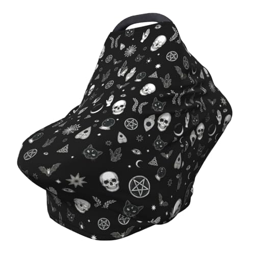 Gothic Black Carseat Stroller Canopy Covers for Babies, Multi-Use Breathable Breastfeeding Cover, Baby Boys & Girls Stuff
