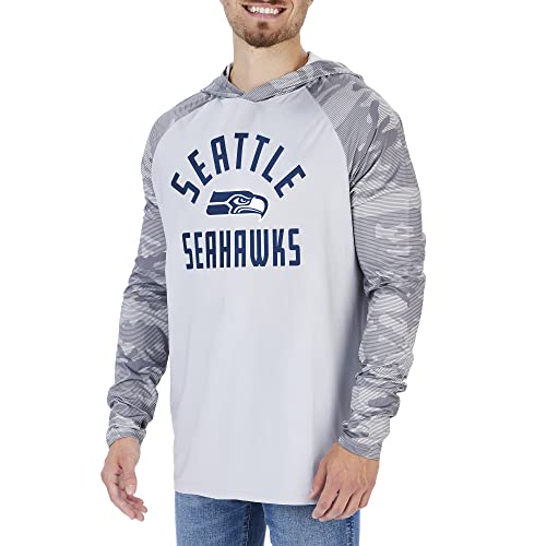 Zubaz NFL Teams Men's Lightweight Pullover Hoodies with Accent Sleeves (Small - 5X-Large)