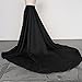 AMAJIERUIZE Satin Detachable Long Train Bridal Removable Skirt Formal Party Overskirt (US, Numeric, 26, Plus, Regular, Black)
