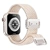 Arae Magnetic Stretchy Watch Band Compatible for Apple Watch Band 38mm 40mm 41mm,Comfortable Adjustable Straps Wristbands for iWatch Series 9 8 7 6 5 4 SE 3 2 1 Ultra 1 2 Women Men,Starlight