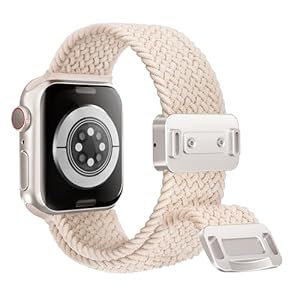 Arae Magnetic Stretchy Watch Band Compatible for Apple Watch Band 38mm 40mm 41mm,Comfortable Adjustable Straps Wristbands for iWatch Series 9 8 7 6 5 4 SE 3 2 1 Ultra 1 2 Women Men,Starlight