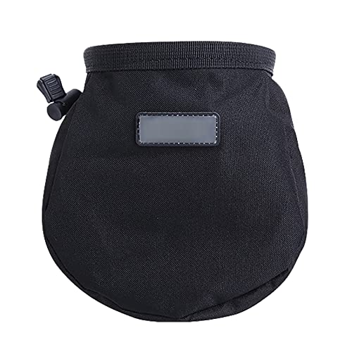 Niceyst Rock Climbing Chalk Bag With Belt And Zipper Pocket For Fitness Gym Weight Lifting Hunting Bouldering Drawstring Magnesia Sack, Black #TOP1