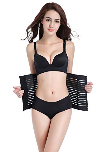 Cinta Abdominal Feminina 28 Cm 4 Barbatanas Model 2 Oferta (Preto, 38)