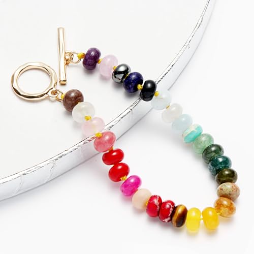 Boho Beaded Bracelets for Women Neon Rainbow Bead Bracelet Handmade Natural Gemstone Stone Beach Jewelry2