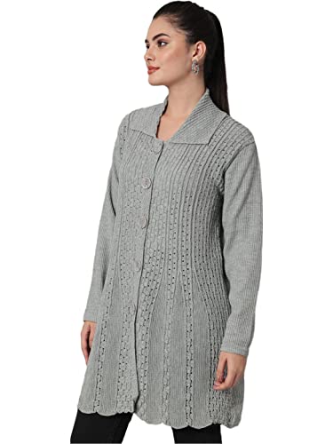 Image of eKools Women Wool Blend Banded Collar Cardigan
