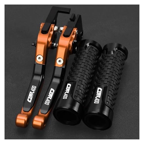 自転車 CBR 400 CBR400 1986-1994 クラッチレバー ブレーキレバーセット 調節可能な折りたたみハンドルバーに最適(Orange)