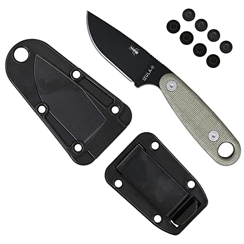 Esee Knives Izula-Ii Fixed Blade Knife, Micarta Handle, Molded Sheath, Clip Plate (Black) #TOP2