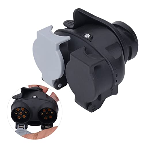 Adaptador de Remolque VOBOR de 13 Pines a 7 Pines Doble, Enchufe de conversión de 12V 12N 12S para Remolque de Caravana, Dispositivo de Remolque, Adaptador de 13 Pines a 7 Pines