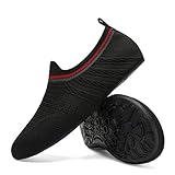 WLIHDB Strandsocken Strandsocken, Wasserschuhe for Damen und Herren, Sommer-Barfußschuhe, schnelltrocknende Aquasocken for Strand, Schwimmen, Yoga, Übungen, Aquaschuhe FüR Schwimmen(Black,38)