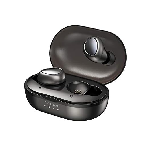 TRANYA Novo T3 Bluetooth 5.0 Fone de ouvido sem fio IPX5 à prova d'água Fone de ouvido estéreo TWS na orelha Driver de 6 mm integrado de som Premium com graves profundos para Sport Black