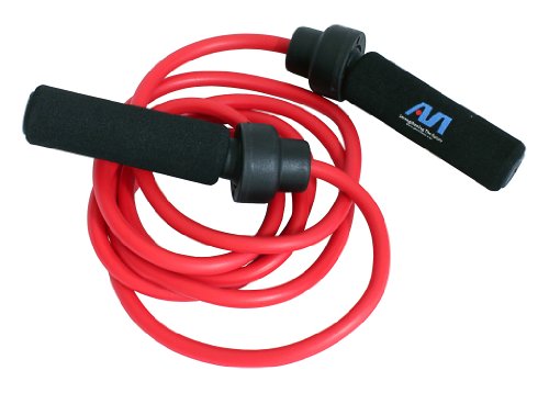 Ader Heavy Power Jump Rope – 1 Lb Weighted Red Rope with Swivel Handles for Strength, Cardio, HIIT & Endurance – Durable Fitness Training Tool