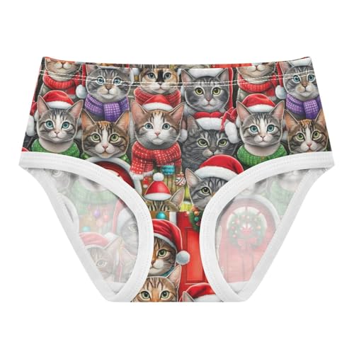 Cute Cats Christmas Animal Little Girl Panties Toddler Girls Underwear Cotton Pattern Kids Briefs Undies 2t