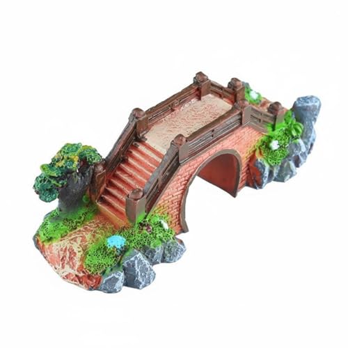 FytStycale Paisaje Falso de Roca Piedra Decorativa Bonito Diseño, Puente De Agujero Redondo Mediano