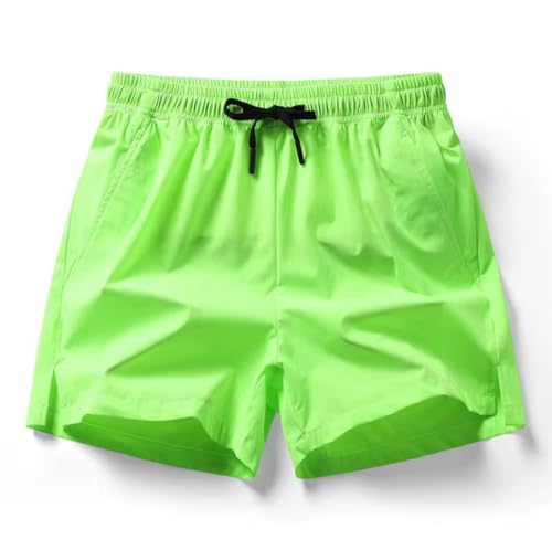 Size 5XL Neon GRN: Quick Dry Swim Shorts, Elastic Waistband with Drawstring, Zipper Pockets, Available in Sizes Medium to 5XL, Available in 6 Colors.