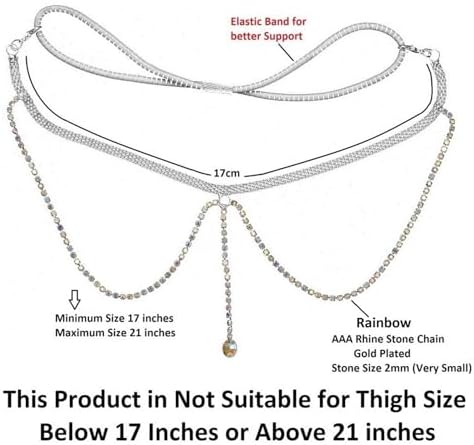 Handcrafted Silver Rhinestone Thigh Chain – Boho Layered Beach Body Jewelry for Women
