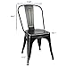 Furmax Metal Dining Chair Indoor-Outdoor Use Stackable Classic Trattoria Chair Chic Dining Bistro Cafe Side Metal Chairs Set of 4 (Black)