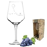 3forCologne | Weinglas Sternzeichen Fisch in edler Geschenk Verpackung | Sternbild im Siebdruck, detaillierter als Gravur | Weinglas als Rotweinglas oder Weißweinglas nutzbar | Sternzeichen Souvenir